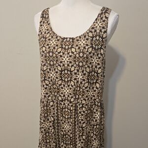 J. Jill Brown and Cream Patterned Dress - XL Petite